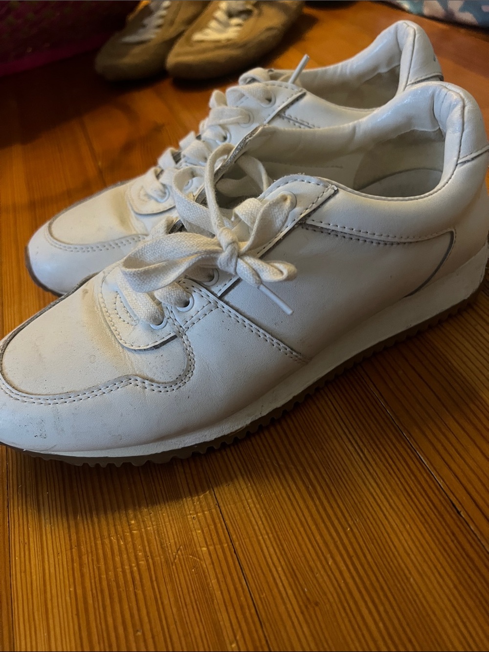 Rebecca Minkoff White Leather Lace-Up Sneakers